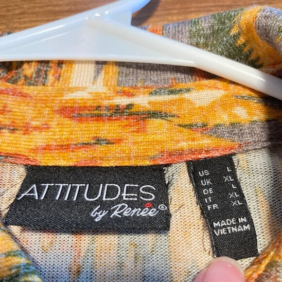 Attitudes by Renee Women's Tribal Print Knit Shirt Size L - Picture 3 of 8
